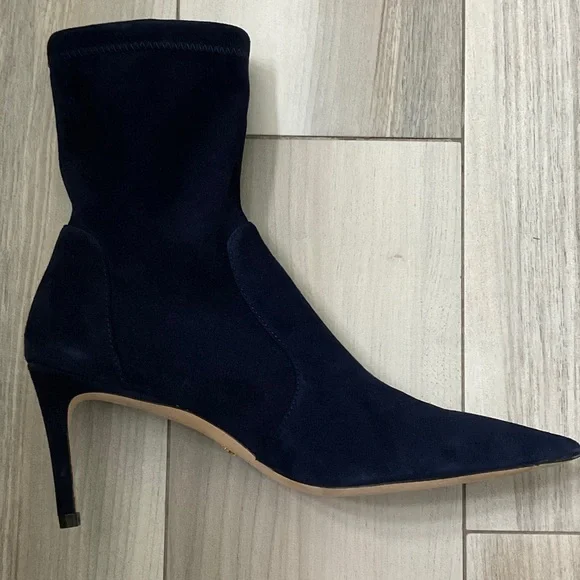 Stuart Weitzman Dark Blue Heeled Boots - Picture 9 of 15